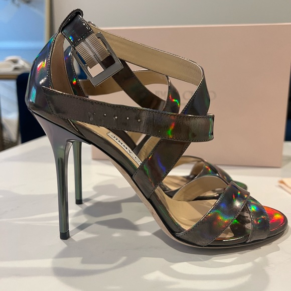 Jimmy Choo Lottie Patent Leather Disco Hologram Heels - Picture 4 of 6
